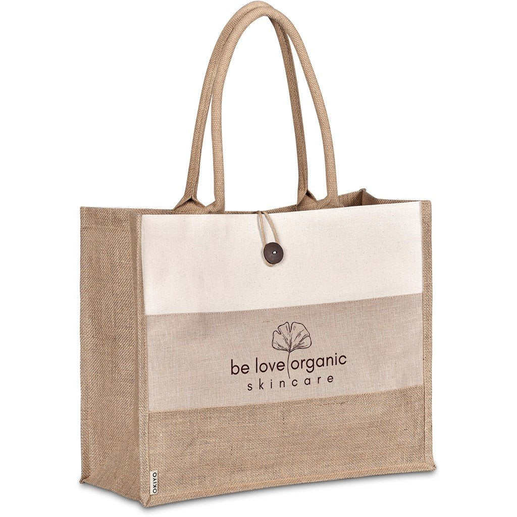 Fukei Jute & Cotton Tote NATURAL - Eco-Friendly Bags,Shoppers and Totes,Jute Products,Bags,Ideas for Summer,Ideas the Beach,Bags