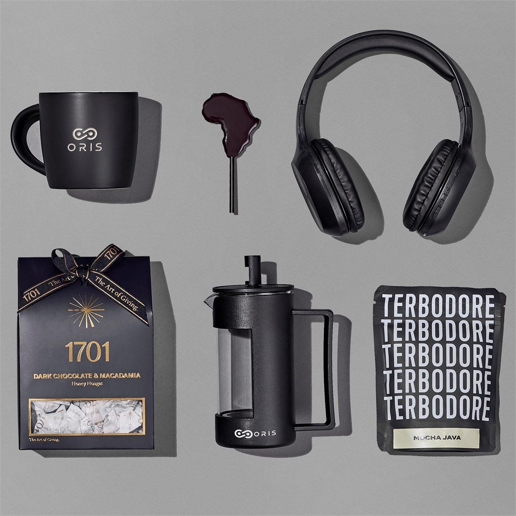 Hampin Hot Hamper BLACK - Unisex Hampers,Coffee Hampers,Tech Hampers