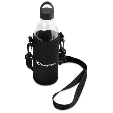 Hands-Free Glass Water Bottle – 850ml Black / BL
