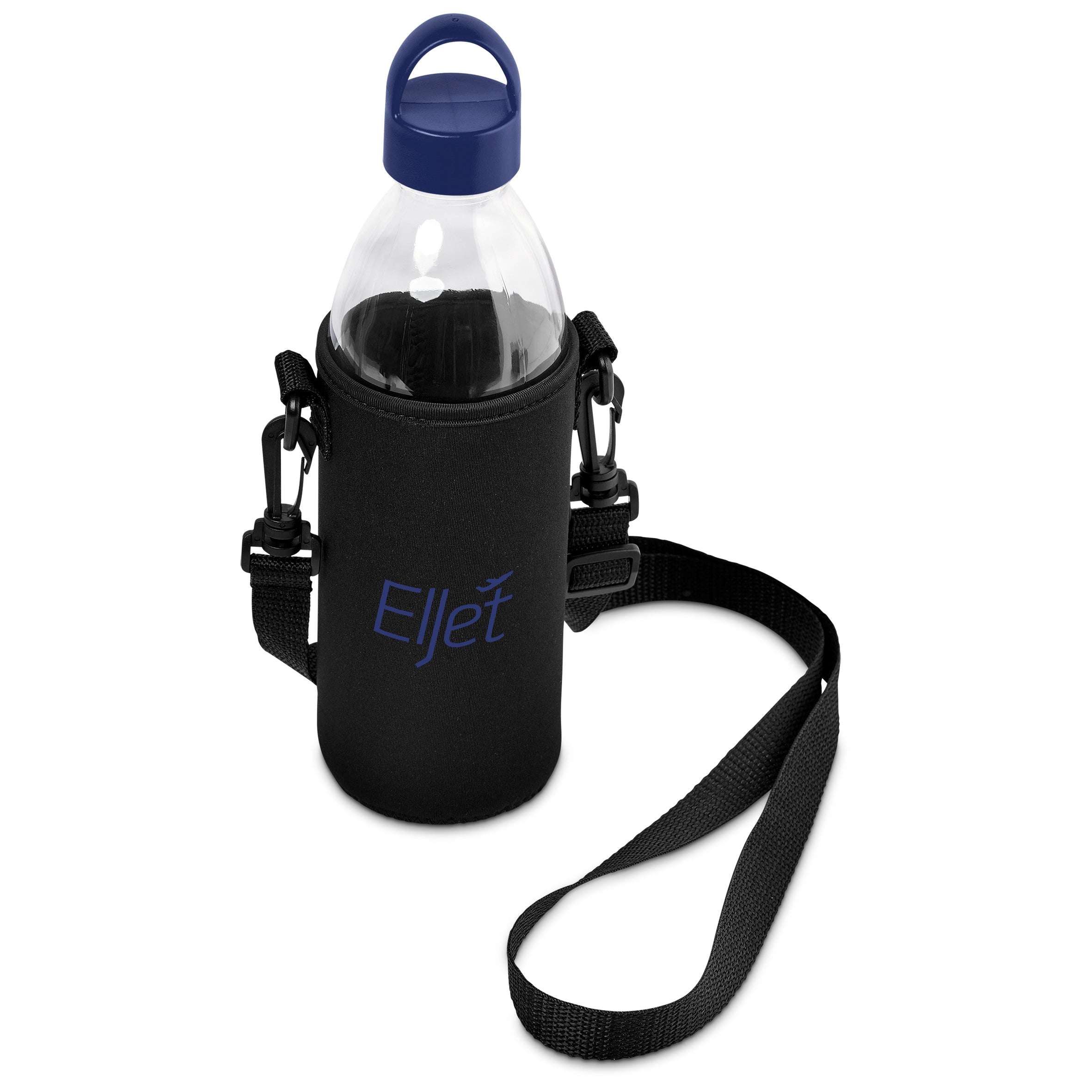 Hands-Free Glass Water Bottle – 850ml Navy / N