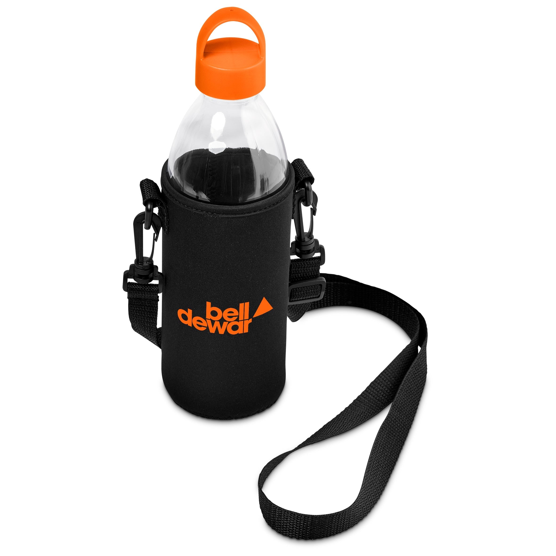 Hands-Free Glass Water Bottle – 850ml Orange / O