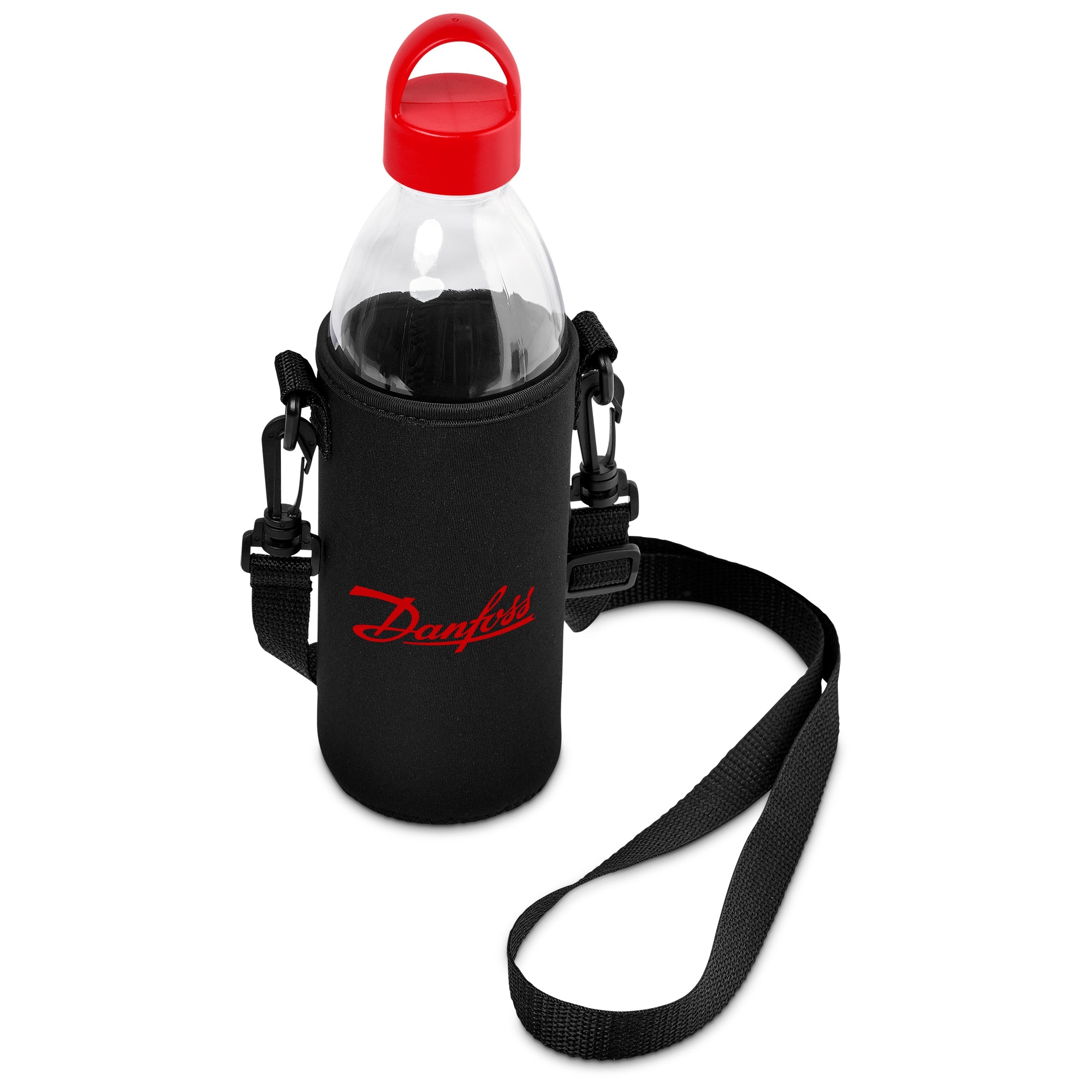 Hands-Free Glass Water Bottle – 850ml Red / R