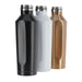Set of three stainless steel bottles black white and gold