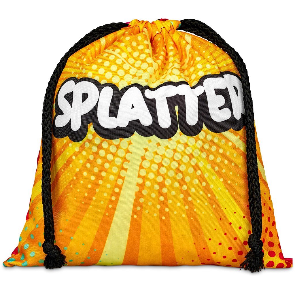 Custom Indian Midi Polyester Drawstring Pouch BLACK - Bags and Backpacks,Custom Backpacks