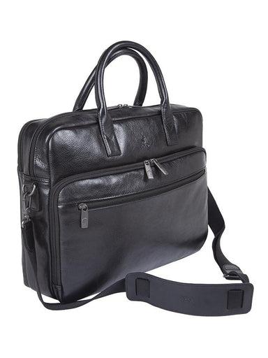 Italian Leather Briefcase | Black-Briefcases