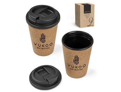Okiyo Joki Cork Double-Wall Tumbler - 350ml-Black-BL