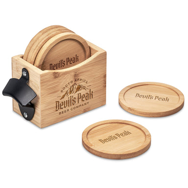 Kanpai Bamboo Coaster & Bottle Opener Set Natural / NT