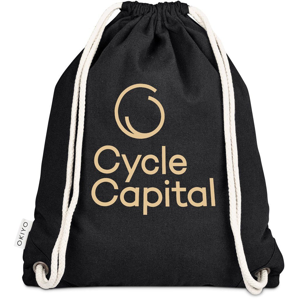 Kinchaku Recycled Canvas Drawstring Bag BLACK - Bags,Eco-Friendly Bags,Cotton Products,Bags,Recycled Bags