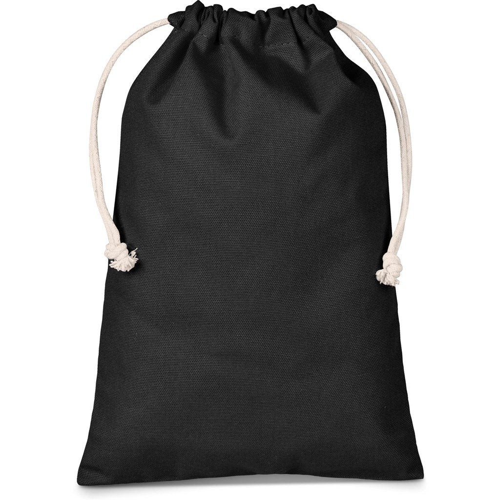 Kokomo Midi Cotton Drawstring Pouch BLACK - Bags,Drawstring Bags,Bags