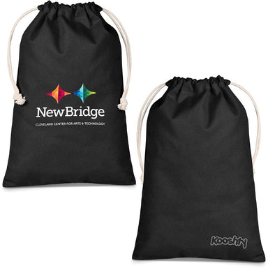 Kokomo Midi Cotton Drawstring Pouch BLACK - Bags,Drawstring Bags,Bags