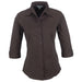 Ladies 3/4 Sleeve Manhattan Striped Shirt - Brown Old S / BROWN OLD - Lounge Shirts,Lounge Shirts