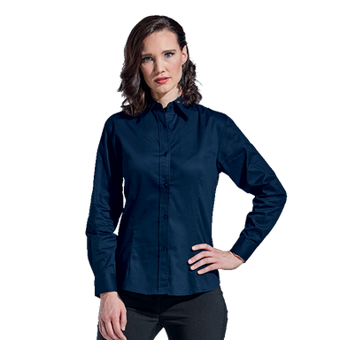 Ladies Brushed Cotton Twill Blouse Long Sleeve - Shirts-Corporate