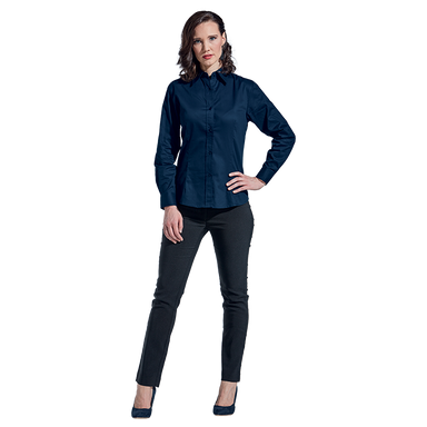 Ladies Brushed Cotton Twill Blouse Long Sleeve - Shirts-Corporate