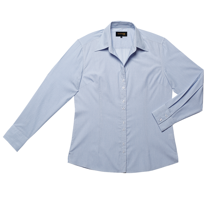 Ladies Century Blouse Long Sleeve Sky/White / SML / Last Buy - Shirts-Corporate