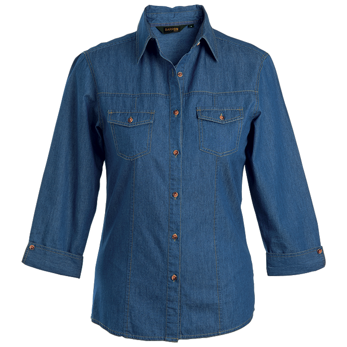 Ladies Denver Denim Blouse  Dark / SML / Regular - 