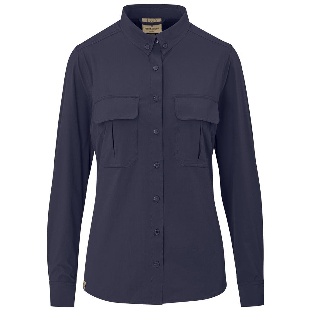 Ladies Long Sleeve Amatola Shirt S / NAVY - New Clothing 2025,Shirts,Utility Shirts