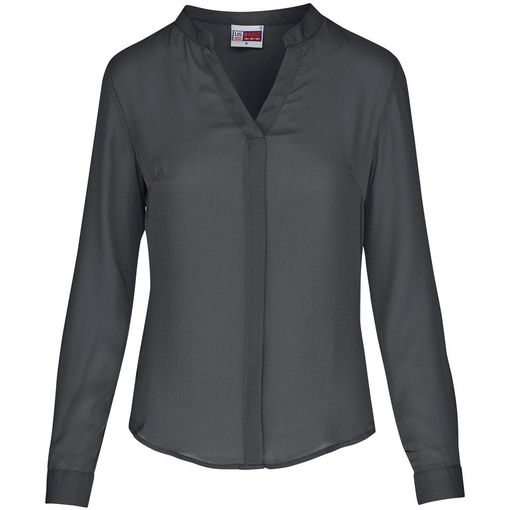 Ladies Long Sleeve Ava Blouse S / Charcoal / C