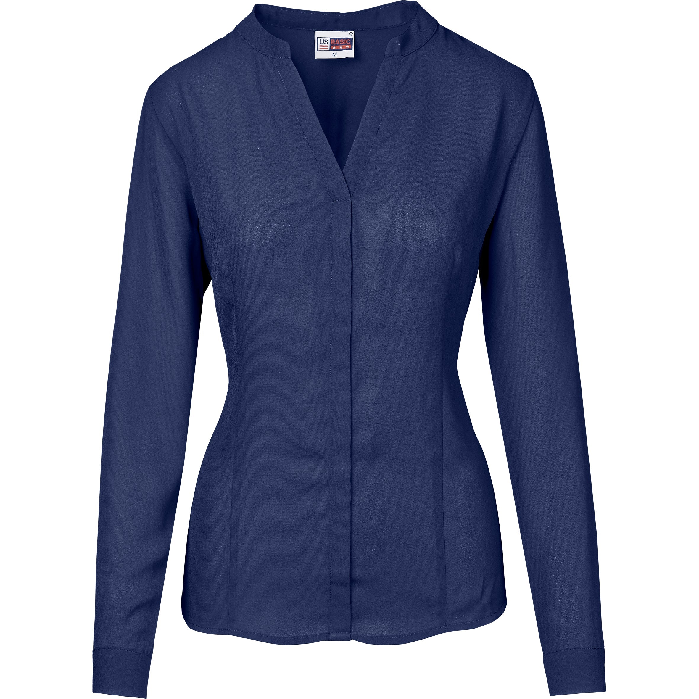 Ladies Long Sleeve Ava Blouse L / Navy / N