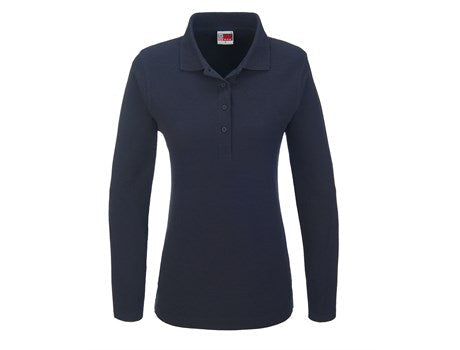 Ladies Long Sleeve Boston Golf Shirt - Black Only-