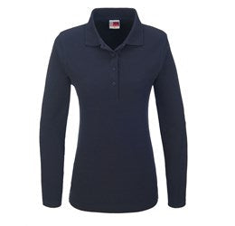 Ladies Long Sleeve Boston Golf Shirt - Black Only-