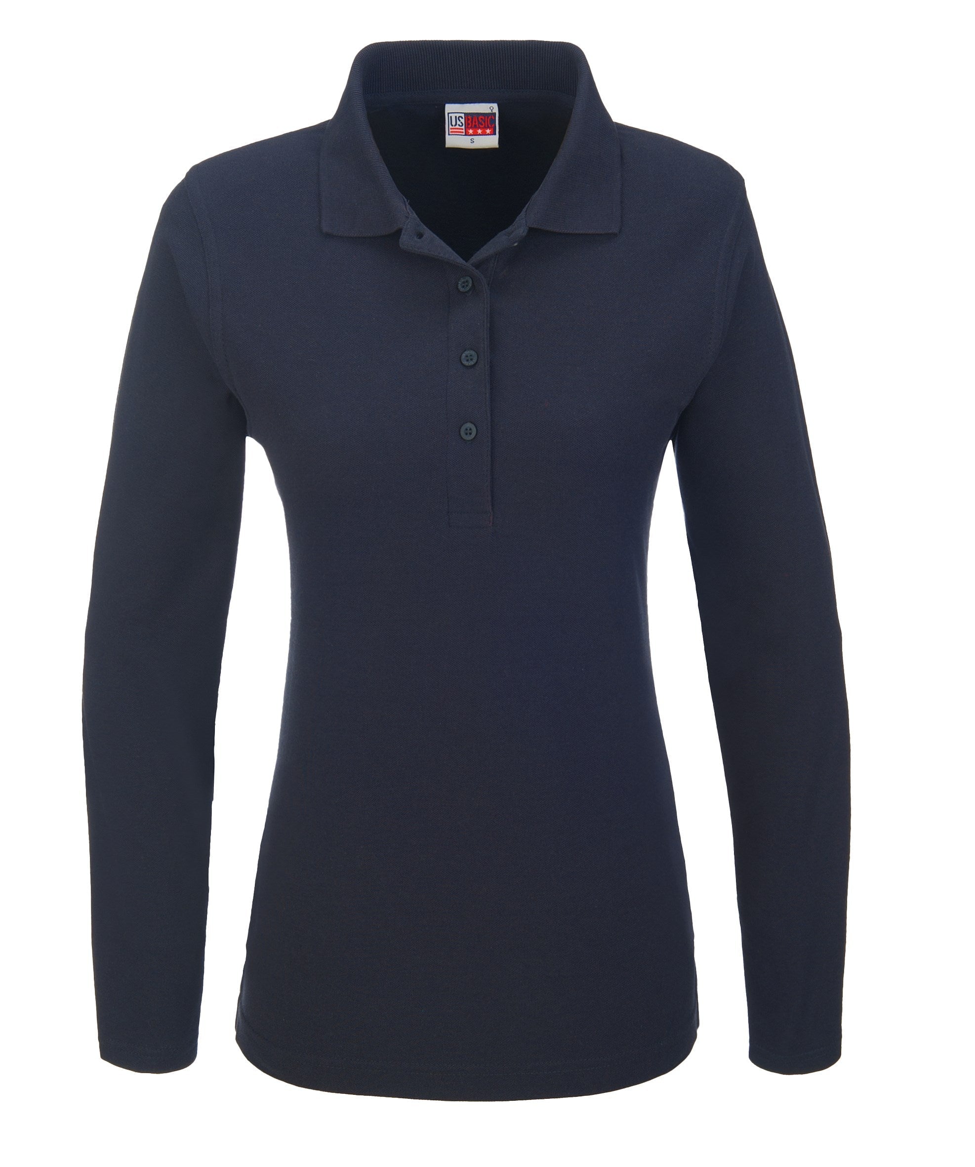 Ladies Long Sleeve Boston Golf Shirt - Black Only-