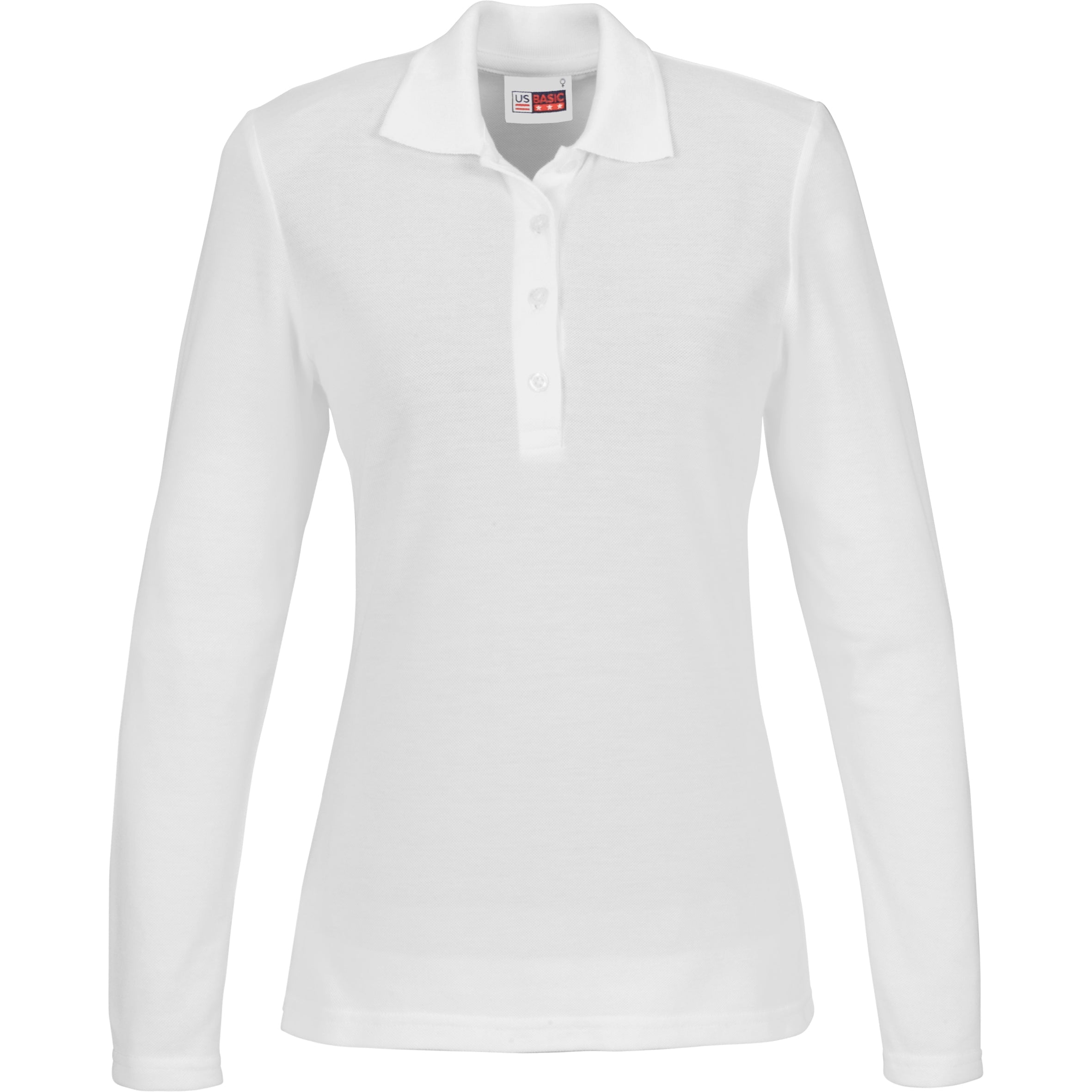 Ladies Long Sleeve Elemental Golf Shirt-2XL-White-W