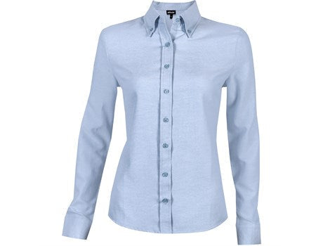 Ladies Long Sleeve Oxford Shirt - White Only-