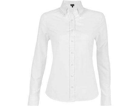 Ladies Long Sleeve Oxford Shirt - White Only-