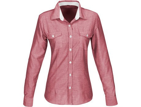 Ladies Long Sleeve Windsor Shirt - Light Blue Only-
