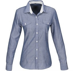 Ladies Long Sleeve Windsor Shirt - Light Blue Only-