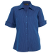 Ladies Quest Short Sleeve Blouse  Royal/White / SML /