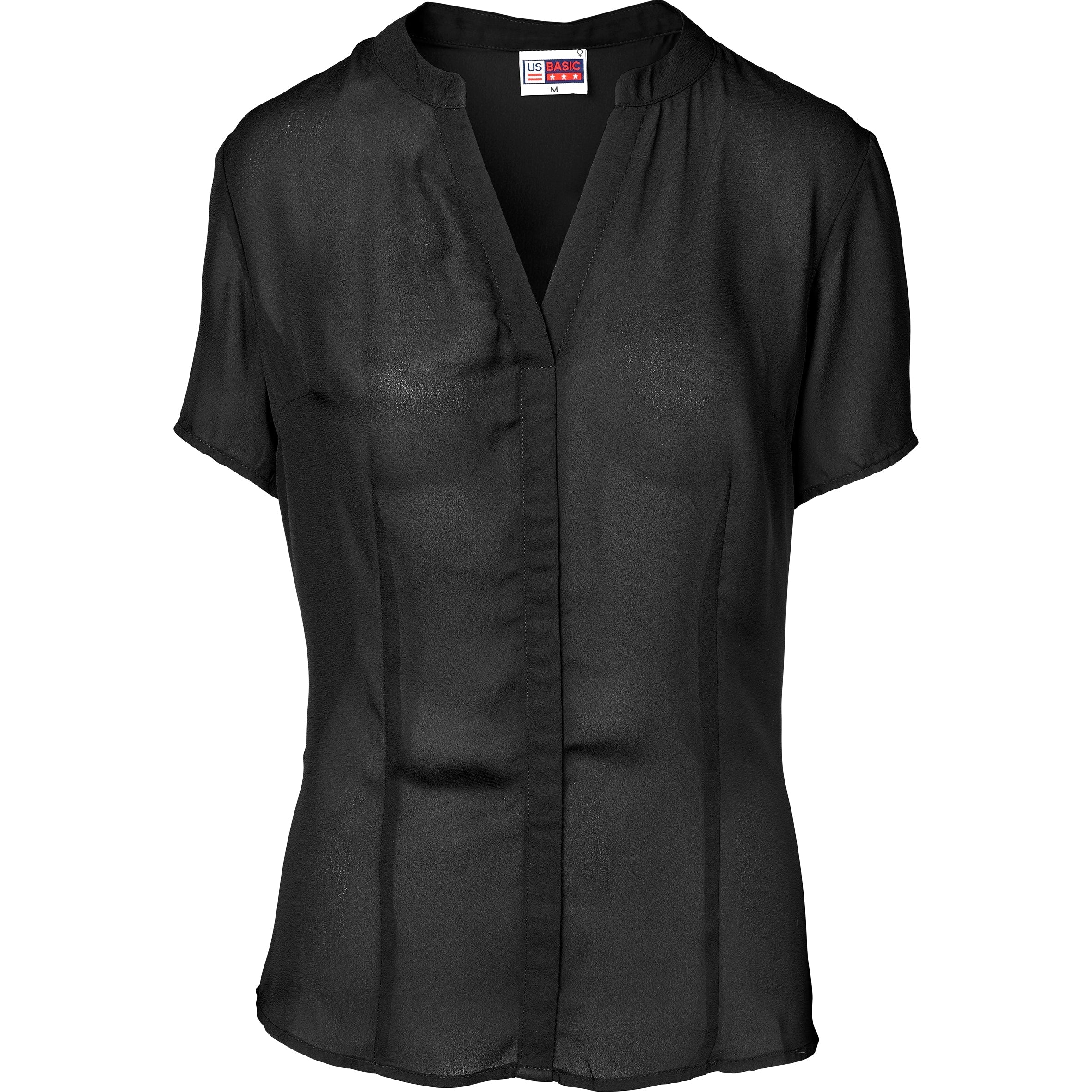 Ladies Short Sleeve Ava Blouse L / Black / BL