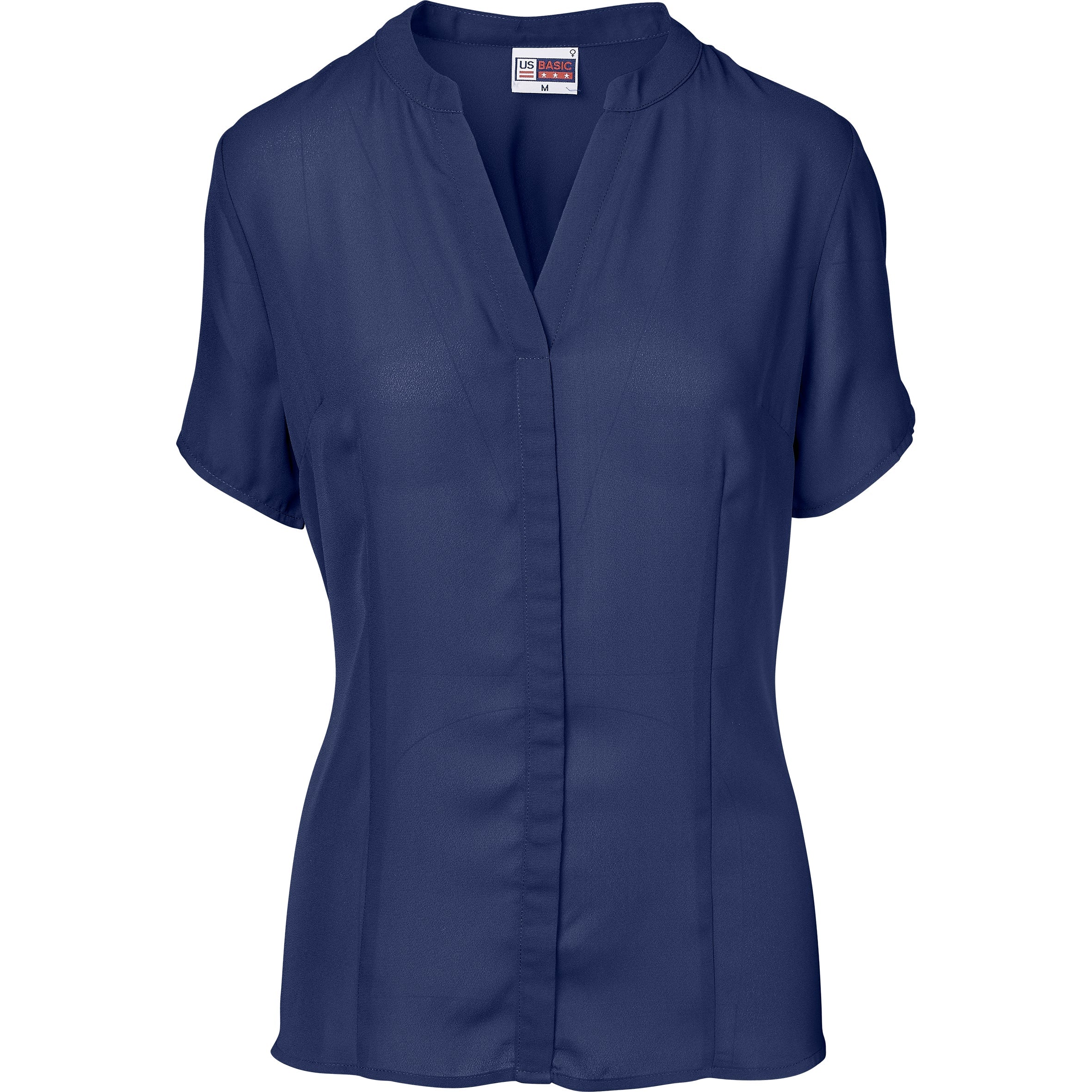 Ladies Short Sleeve Ava Blouse L / Navy / N