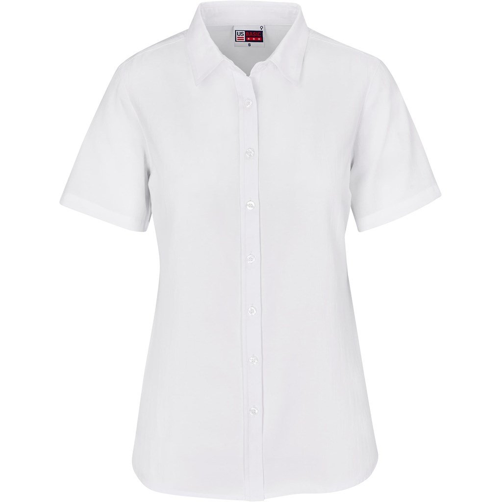 Ladies Short Sleeve Oxford Shirt S / WHITE - Lounge Shirts