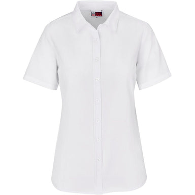 Ladies Short Sleeve Oxford Shirt S / WHITE - Lounge Shirts