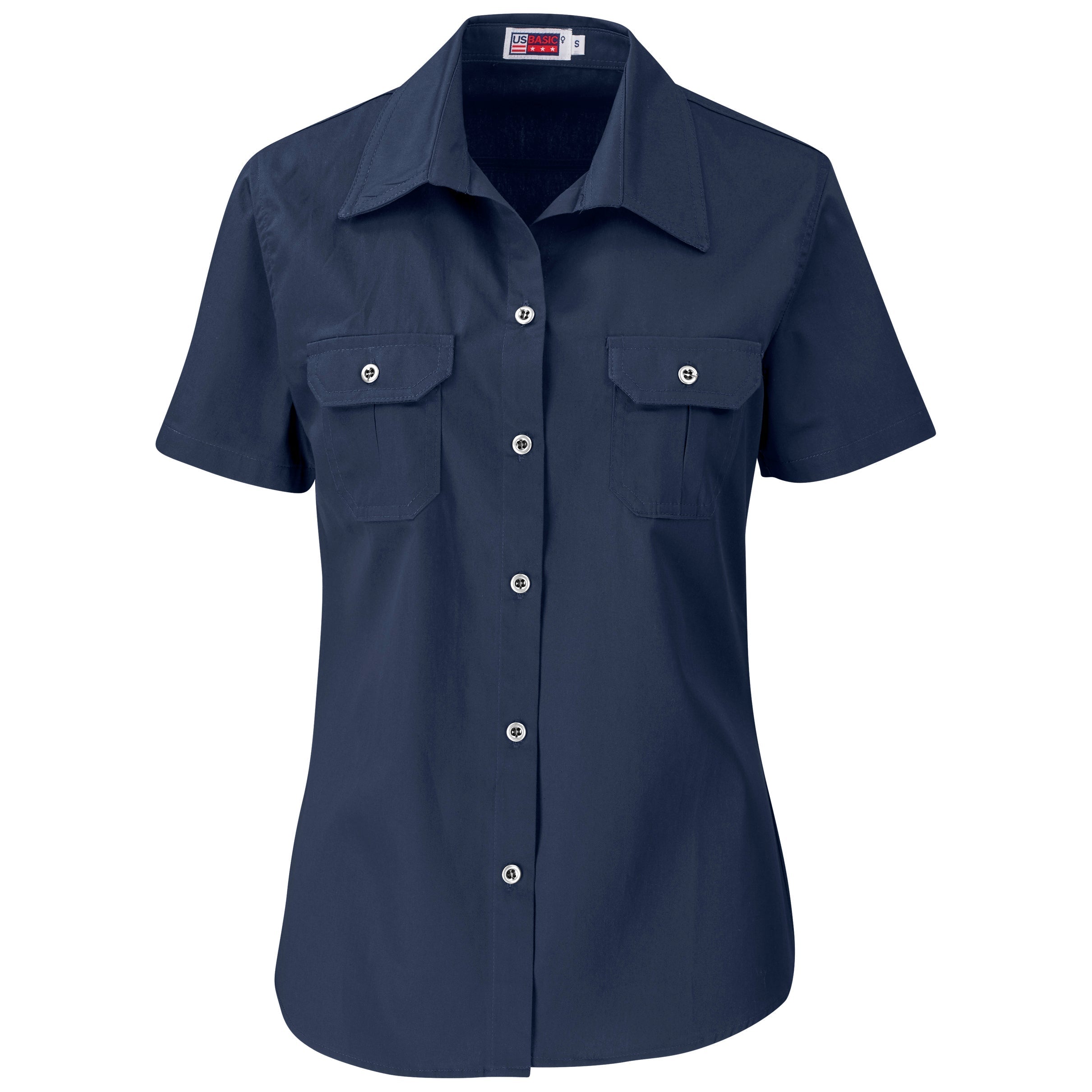 Ladies Short Sleeve Wildstone Shirt-Shirts & Tops-L-Navy-N