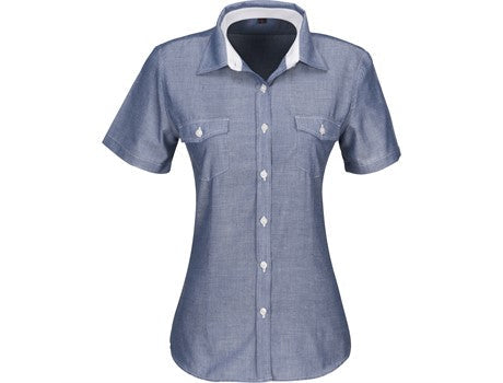 Ladies Short Sleeve Windsor Shirt - Red Only-