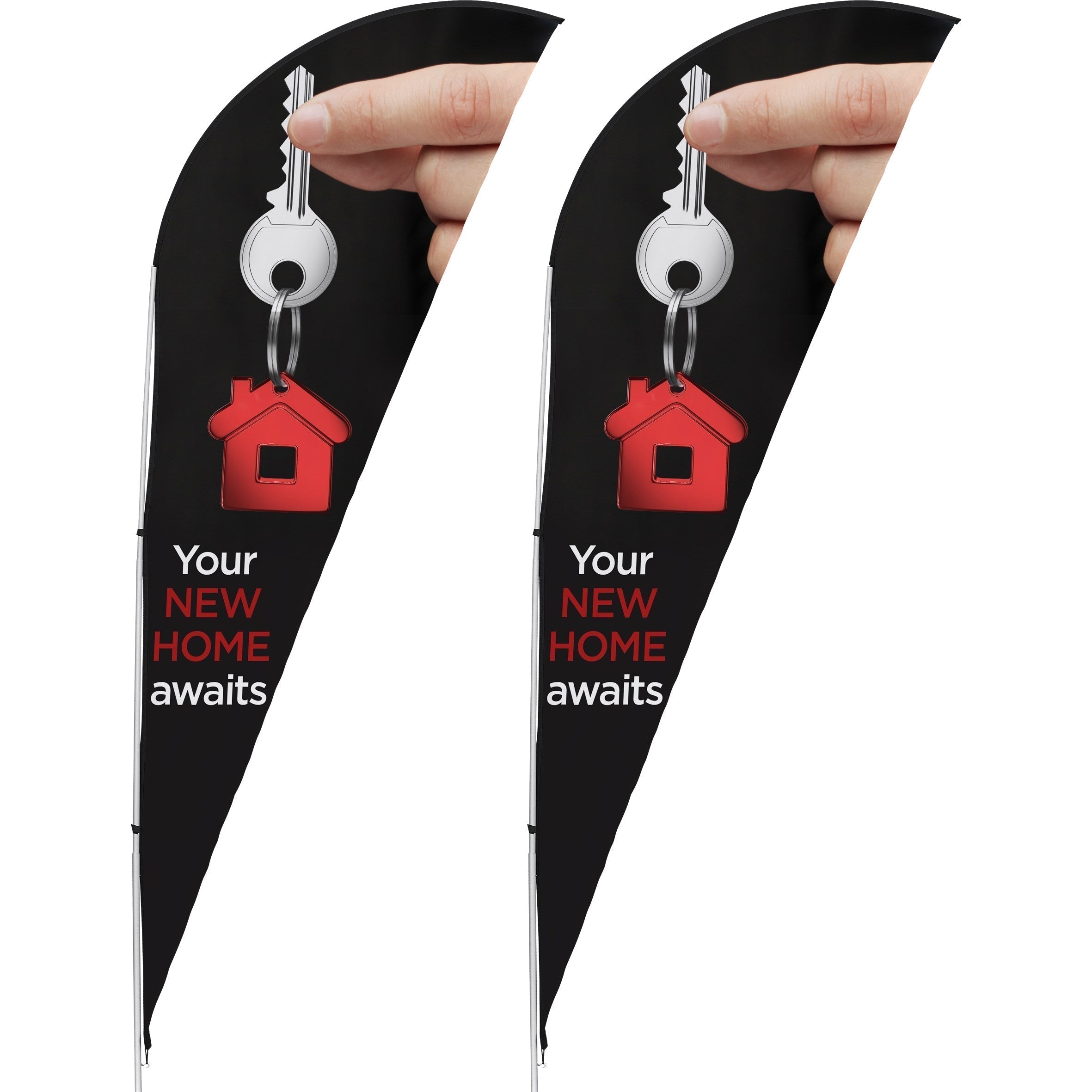 Legend 2m Sublimated Sharkfin Single-Sided Flying Banner (Set Of2)-Banners
