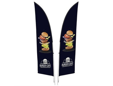 Legend 2M Sublimated Arcfin Double-Sided Flying Banner - 1 complete unit-Banners