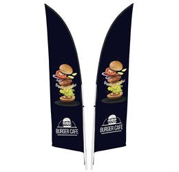 Legend 2M Sublimated Arcfin Double-Sided Flying Banner - 1 complete unit-Banners