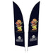 Legend 2M Sublimated Arcfin Double-Sided Flying Banner - 1 complete unit-Banners