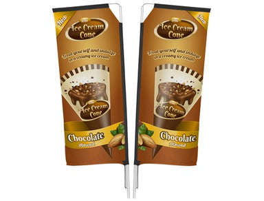 Legend 2M Sublimated Telescopic Double-Sided Flying Banner - 1 complete unit-Banners