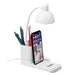 Lexicon Desk Lamp, Pen Caddy & Phone Stand-Solid White-SW