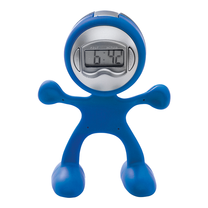 Man Shaped Alarm Clock with Memo Holder Cobalt / STD / Last Buy - Office Accessories