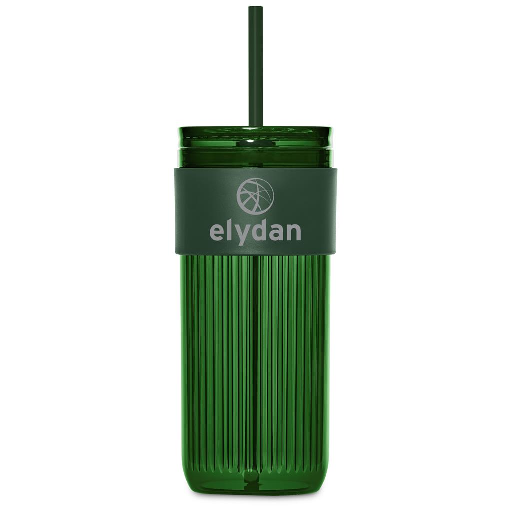 Mayfair Plastic Tumbler & Straw – 650ml DARK GREEN - Drinkware,Travel Mugs and Tumblers,Drinkware