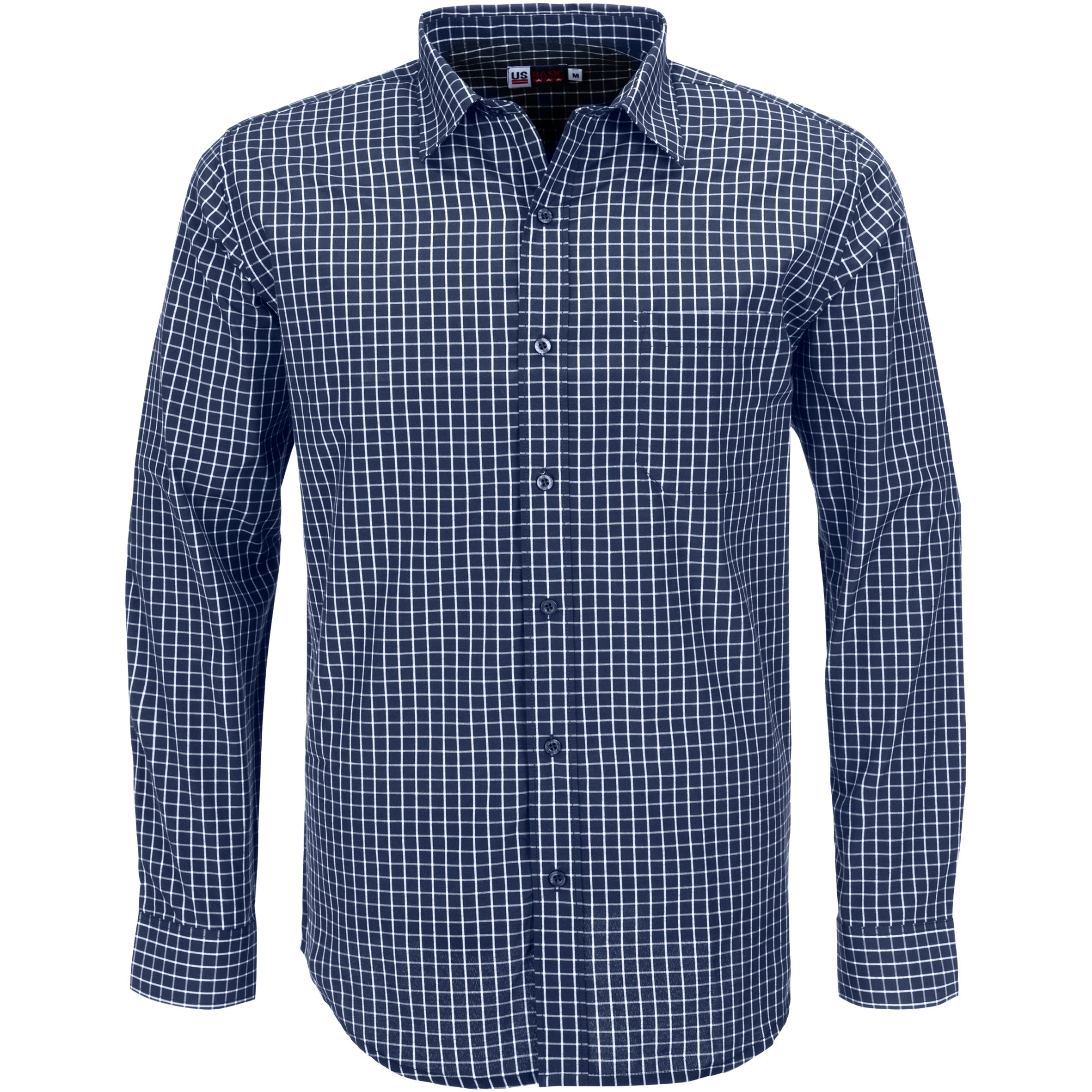 Men Long Sleeve Aston Shirt-L-Navy-N