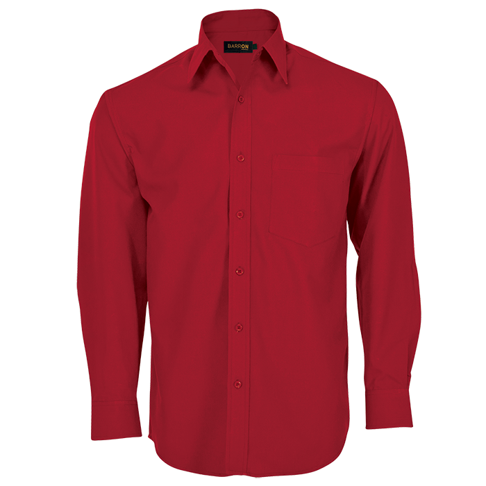 Mens Brushed Cotton Twill Lounge Long Sleeve Red / 3XL / Regular - Shirts-Corporate