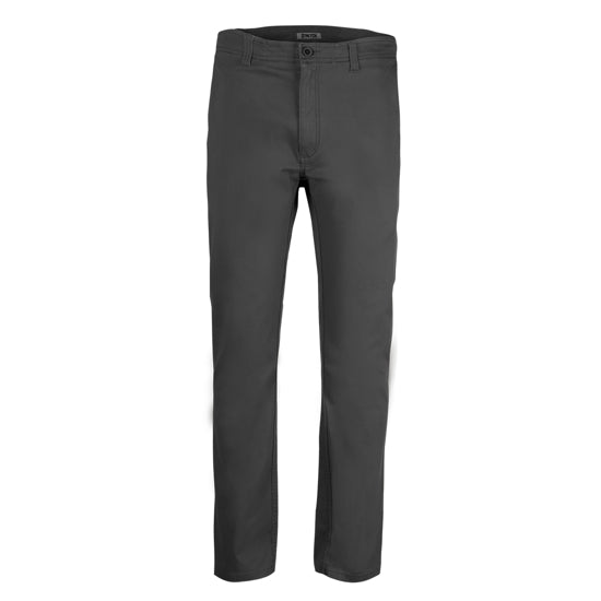 Mens Flat Front Stretch Work Chinos Dark Grey / 46 - High Grade Bottoms