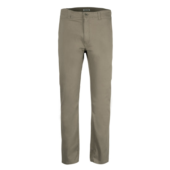 Mens Flat Front Stretch Work Chinos Khaki / 28 - High Grade Bottoms