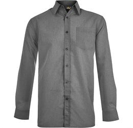 Mens Long Sleeve Apollo Shirt - Light Blue Only-2XL-Charcoal-C